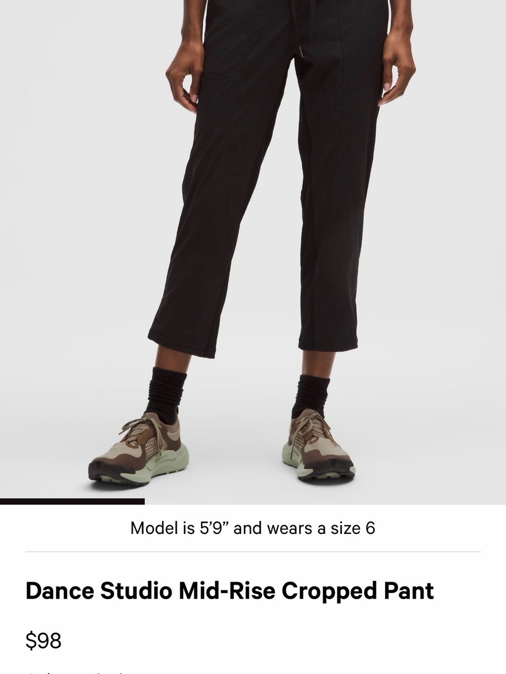 lululemon athletica Dance Studio Mid-Rise Cropped Pant - Black